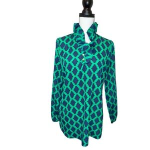 Mud pie Whitney ruffle neck blouse women’s size Small 4 6